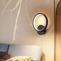 Indoor Minimalist Black Wall Light Led Wall Sconce Creative Round Wall Lamp Warm White for Living Room Bedroom Hallway Corridor Stairs