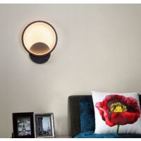 Indoor Minimalist Black Wall Light Led Wall Sconce Creative Round Wall Lamp Warm White for Living Room Bedroom Hallway Corridor Stairs