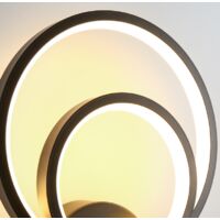 Led Indoor Wall Light Modern Black Round Art Wall Lamp for Bedroom Lounge Hallway Cafe Warm White