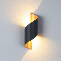 Modern Led Wall Lamp Warm White,Unique Spiral Wall Light, Indoor Wall Sconce Black for Living Room Hallway Bedroom Cafe Office
