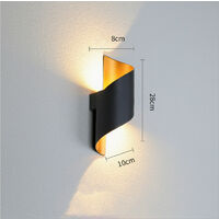 Modern Led Wall Lamp Warm White,Unique Spiral Wall Light, Indoor Wall Sconce Black for Living Room Hallway Bedroom Cafe Office