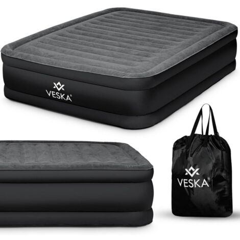 Matelas gonflable 2 places avec pompe électrique intégré 203 x 152 x 50 cm - Gris (1/5)