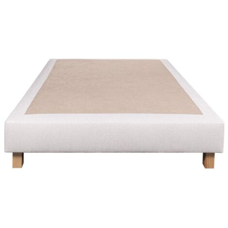 Sommier tapissier 140x190cm – Bois massif – Hypoallergénique – Prêt à l'emploi avec pieds inclus – Tissu easy clean – Blumie