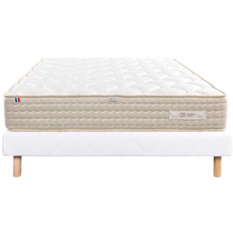Ensemble Matelas Sublime, 20 cm, mousses haute densité, ferme, face été/hiver + sommier blanc ep 13cm, 160x200cm (1/5)