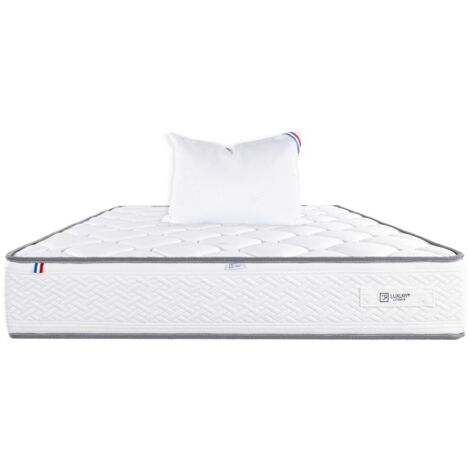 Matelas Iris (20 cm),mousse haute densité, ferme, face été/hiver et Oreiller, 90x190cm (1/4)