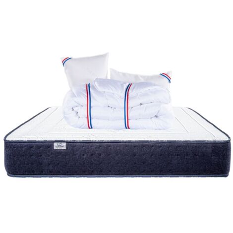 Matelas Nuage (24cm) inclus couette et oreiller,mousse haute densité, mi-ferme, face été/hiver, 180x200cm (1/4)
