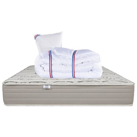 Matelas OrganicCotton, 24 cm, ferme, face été/hiver + 1 oreiller + couette, 90x190cm