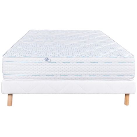 Ensemble Matelas Thermotec (24 cm), mousses haute densité, ferme, face été/hiver et Sommier blanc (13cm), 160x200cm (1/5)