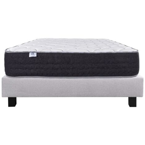 Ensemble Matelas Serenite, 27 cm, ressorts ensachés, ferme, face été/hiver + sommier gris ep20cm, 140x200cm (1/5)