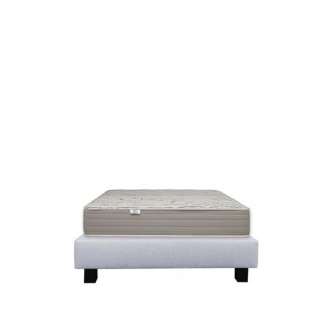 Ensemble Matelas Organic Cotton, 24 cm, mousses haute densité, ferme, face été/hiver + sommier gris ep20cm, 160x200cm (1/5)