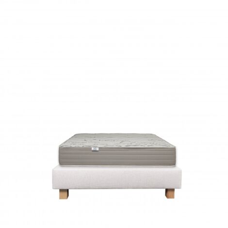 Ensemble Matelas Organic Cotton, 24 cm, mousses haute densité, ferme, face été/hiver + sommier beige ep20cm, 140x200cm (1/5)