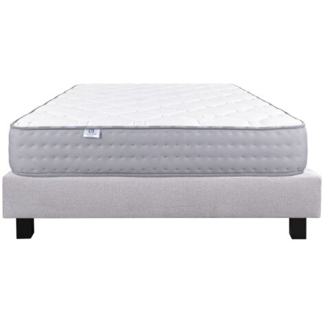 Ensemble Matelas Zen (20 cm) et Sommier (20cm) en bois massif, mousses haute densité, ferme, face été/hiver, 140x200cm (1/5)