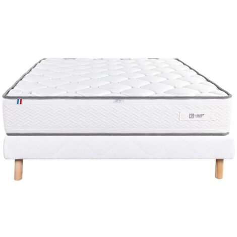 Ensemble Matelas Iris (20 cm),mousses haute densité, ferme, face été/hiver et Sommier (13cm), 140x200cm (1/5)