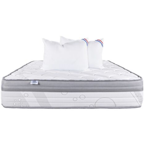 Matelas Relaxation, 26cm, Ressorts Ensachés, Mousse Haute Densité, ergonomique, Soutien ferme + Oreiller, 140x190cm