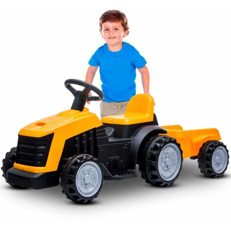 Jouet Tracteur avec remorque - GUIZMAX - 30 cm - Enfant Fille - Métal et  plastique - Multicolore