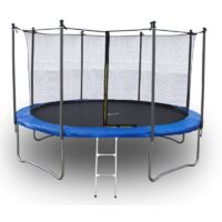 Trampoline pour enfant 14Ft ø427cm avec coussin de protection Bleu, Echelle et Filet de sécurité