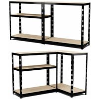 Lot De 2 Étagères De Rangement 90x40x180cm - 5 Tablettes Réglables - Charge 175kg Par Niveau - Pour Cave/Garage