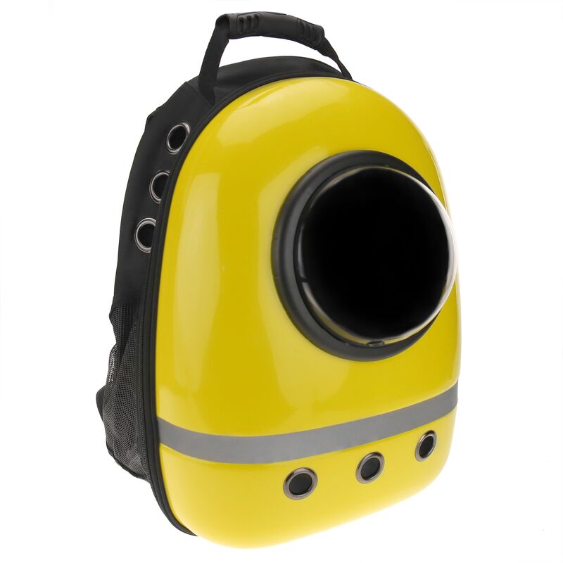 CityBAG - Mochila para transporte de mascotas gato y perro. Transportin de plástico rígido amarillo