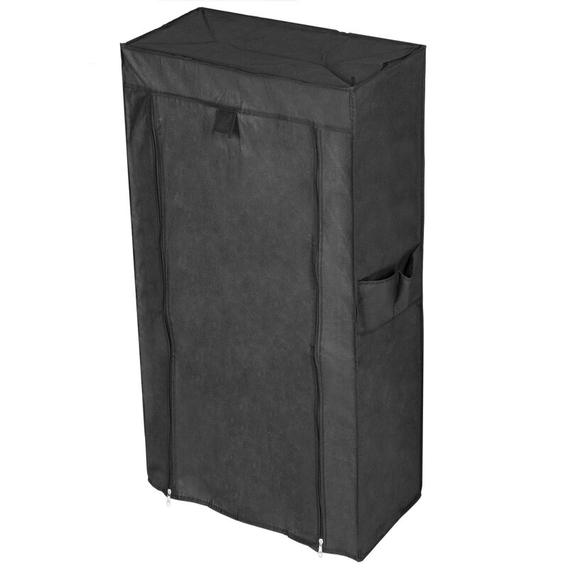 PrimeMatik - Armario ropero y zapatero de desmontable 60 x 28 124 cm negro con puerta enrollable