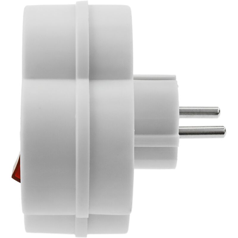 Clavija enchufe doble schuko de color blanco 220VAC con interruptor