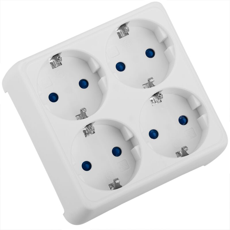 Multiplicador BeMatik adaptador de clavija enchufe schuko doble blanco -  Adaptador de corriente - Los mejores precios