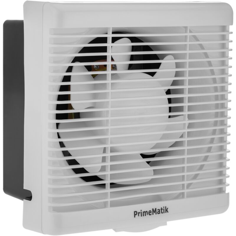 PrimeMatik - Ventilador de escape, Extractor de aire 190x190 mm con sistema antirretorno para baño lavabo cocina trastero garaje