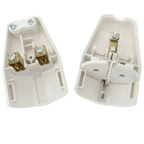 Clavija enchufe bipolar europlug hembra blanco - Cablematic