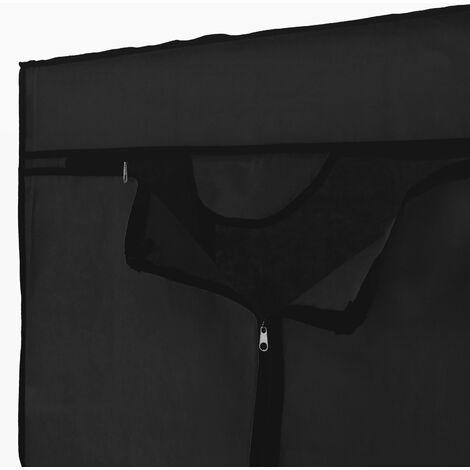 Armario ropero guardarropa de tela desmontable 70 x 45 x 155 cm gris con  puerta enrollable - Cablematic