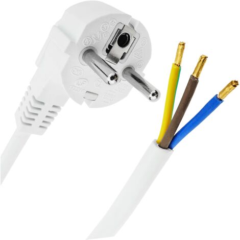 5 m Cable de alimentación eléctrica Ho5VV-F 3G1,5 Blanco 