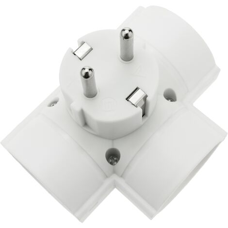 BeMatik - Multiplicador Adaptador de Clavija Enchufe schuko Triple Blanco  con Interruptor : : Electrónica