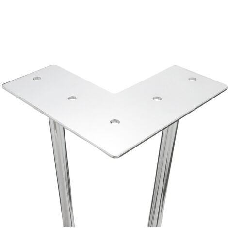 Pies para mesa y mueble Patas en acero 2 varillas 20 cm blanco 4-pack -  Cablematic