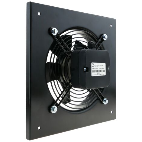 PrimeMatik - Extractor de aire de pared de 200 mm para ventilación industrial 2550 rpm cuadrado 310x310x48 mm