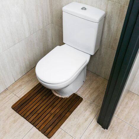 Tarima para ducha y baño enrollable 60 x 40 cm de madera de teca  certificada - Cablematic