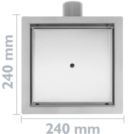 PrimeMatik Canaleta de desagüe para Ducha 80x7 cm para azulejo en Acero Inoxidable