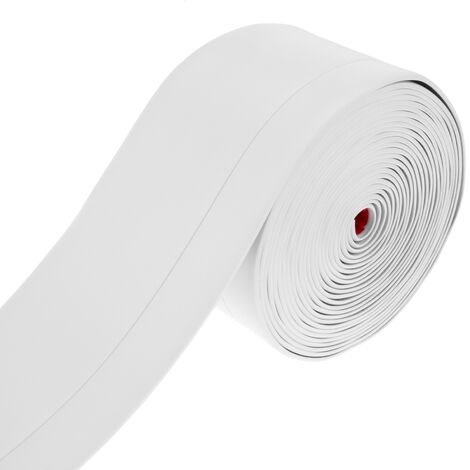 PrimeMatik - Rodapié flexible autoadhesivo 50 x 20 mm. Longitud 5 m blanco