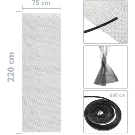 PrimeMatik - Mosquitera para puerta 2 piezas de 75 x 220 cm