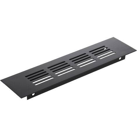 PrimeMatik - Rejilla de ventilación para zócalo aluminio 200x50mm en color negro