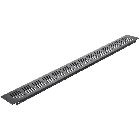 PrimeMatik - Rejilla de ventilación para zócalo aluminio 550x60mm en color negro