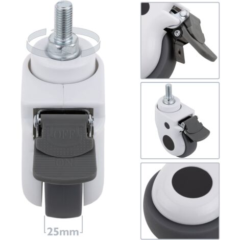 Ruedas Con Freno Para Rack 19" LANBERG - Rosca Incluida (Pack 4)