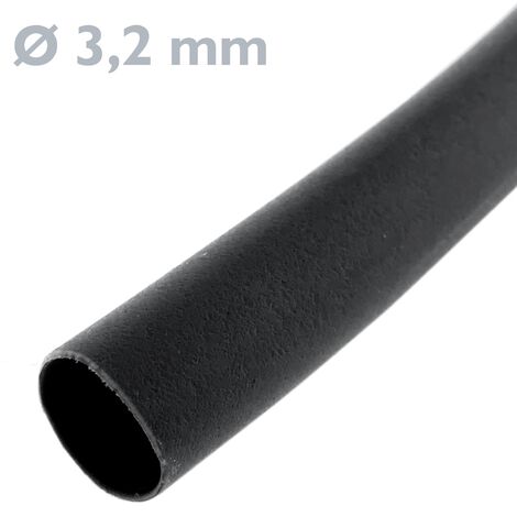 Bematik - Tubo Termoretráctil Negro De 3,2 Mm En Bobina De 15 M