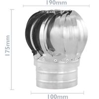 PrimeMatik - Sombrero extractor de humos galvanizado giratorio para tubo de 100 mm de diámetro