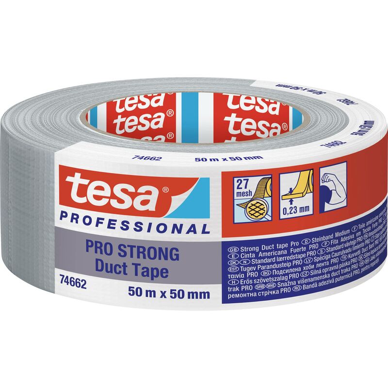 tesa Duct Tape PRO-STRONG 74662-00003-00 Bande de réparation gris (L x l)  50 m x 50 mm 1 pc(s) W692512