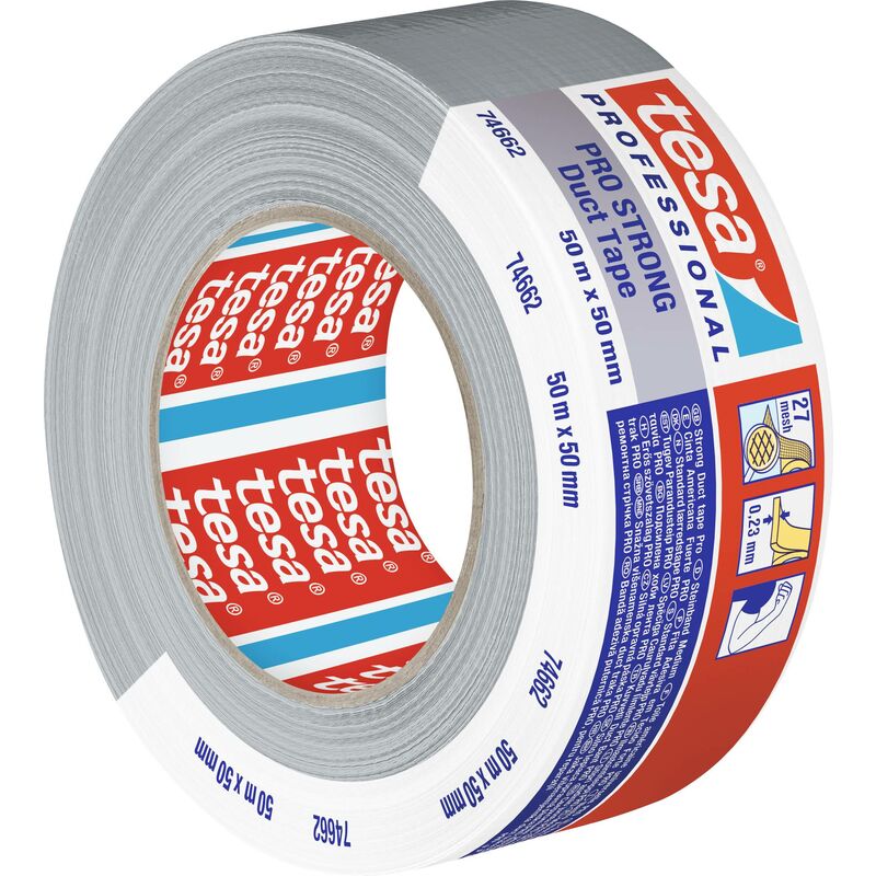 tesa Duct Tape PRO-STRONG 74662-00003-00 Bande de réparation gris (L x l)  50 m x 50 mm 1 pc(s) W692512