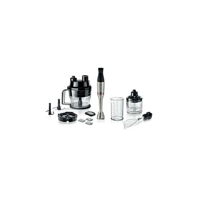 Bosch Haushalt ErgoMaster Serie 6 Mixeur plongeant 1200 W avec verre doseur, avec blender, multifonction, fouet , sans BPA acier inoxydable, noir X244992