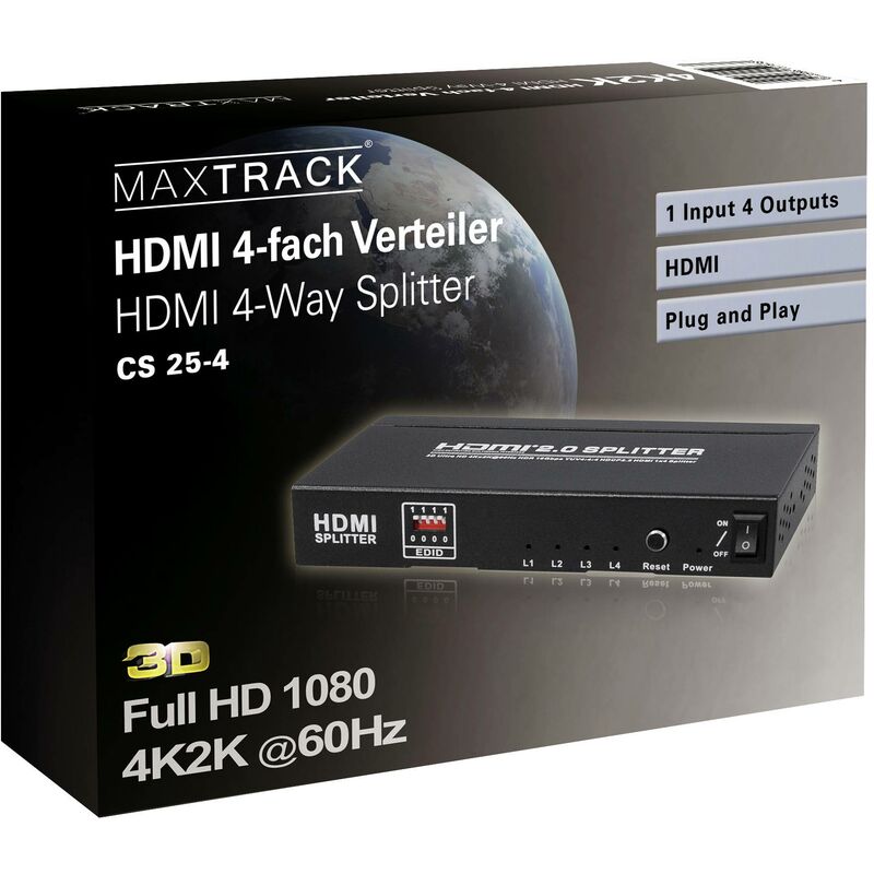 Repartiteur Multiprise HDMI Splitter 1 Entree Male 2 Sorties Femelle 1080i  Noir