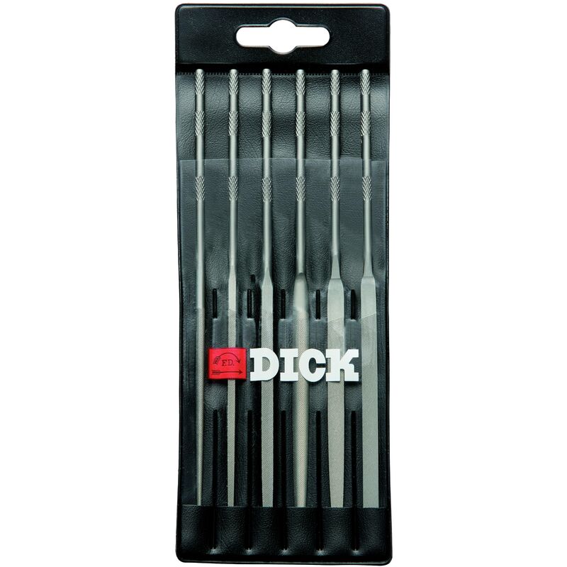 Dick 21011420 Jeu de limes à aiguille 140/2, 12 pièces en boîtier