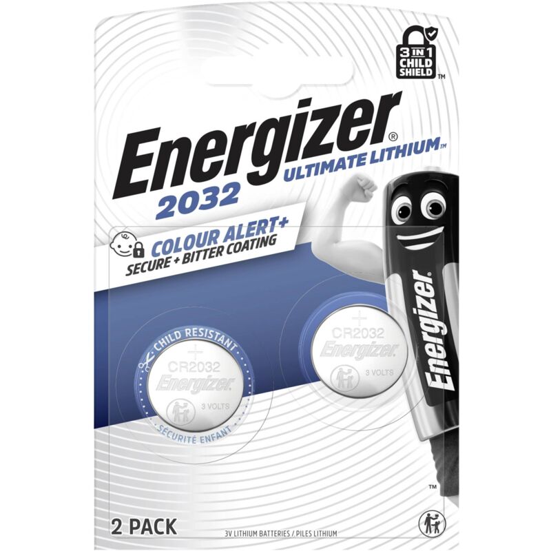 Energizer Pile bouton CR 2032 3 V 2 pc(s) 235 mAh lithium E304206200 Y713293