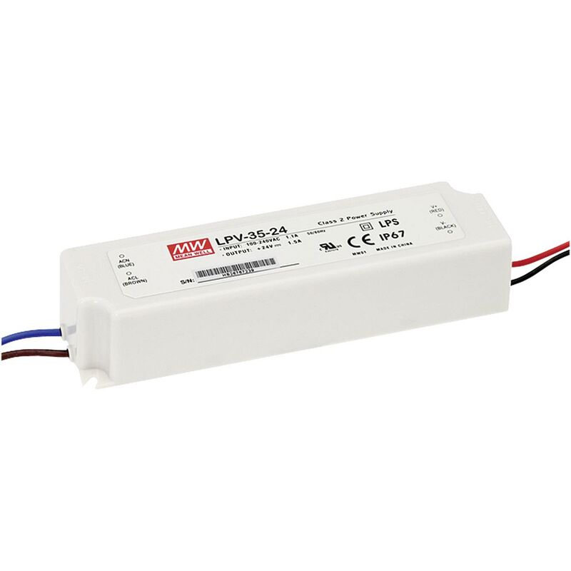 Driver LED Mean Well LPV-35-24 24 V DC 1,5 A A042531