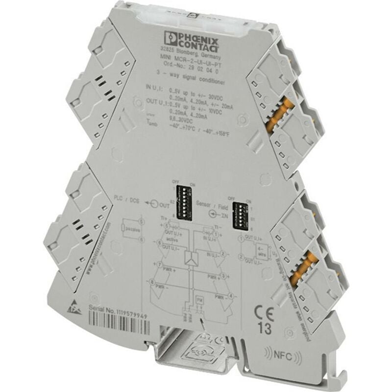 Amplificateur-séparateur 3 voies Contenu: 1 pc(s) Phoenix Contact MINI MCR-2-UI-UI-PT 2902040 Q009691