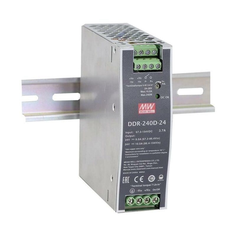 Mean Well TDR-240-24, 240W Alimentation sur rail DIN 24V/10A